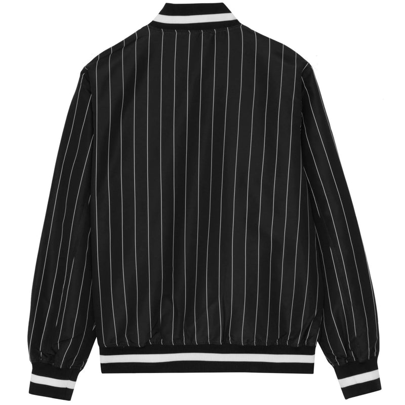 PINSTRIPE BASEBALL JACKET (BLACK)