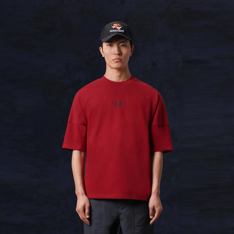 AG LOGO Oversized TEE (RED)