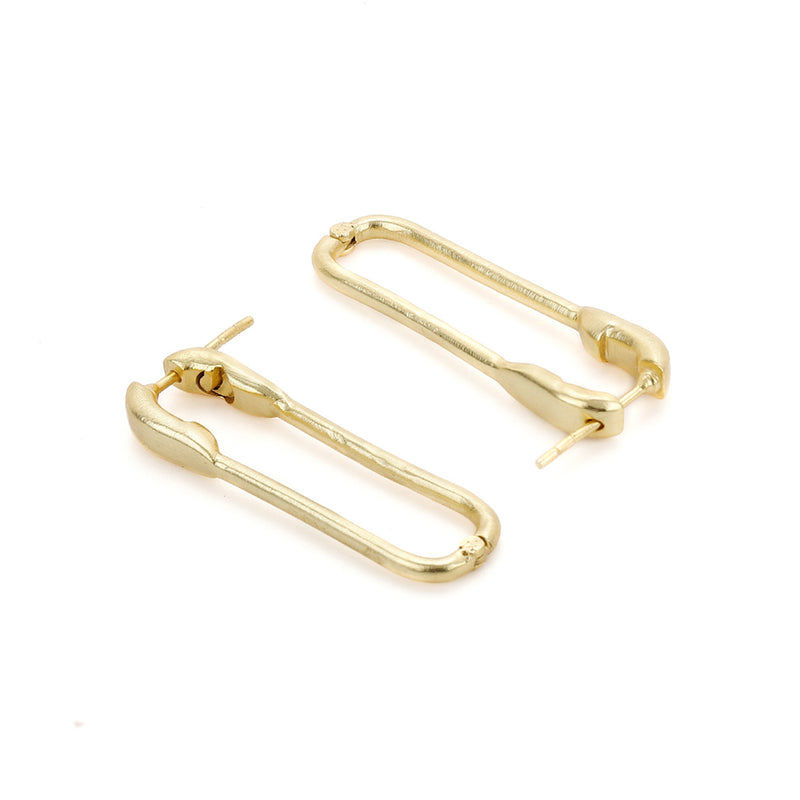 14K Gold Diamond Safety Pin Earrings – Baby Gold