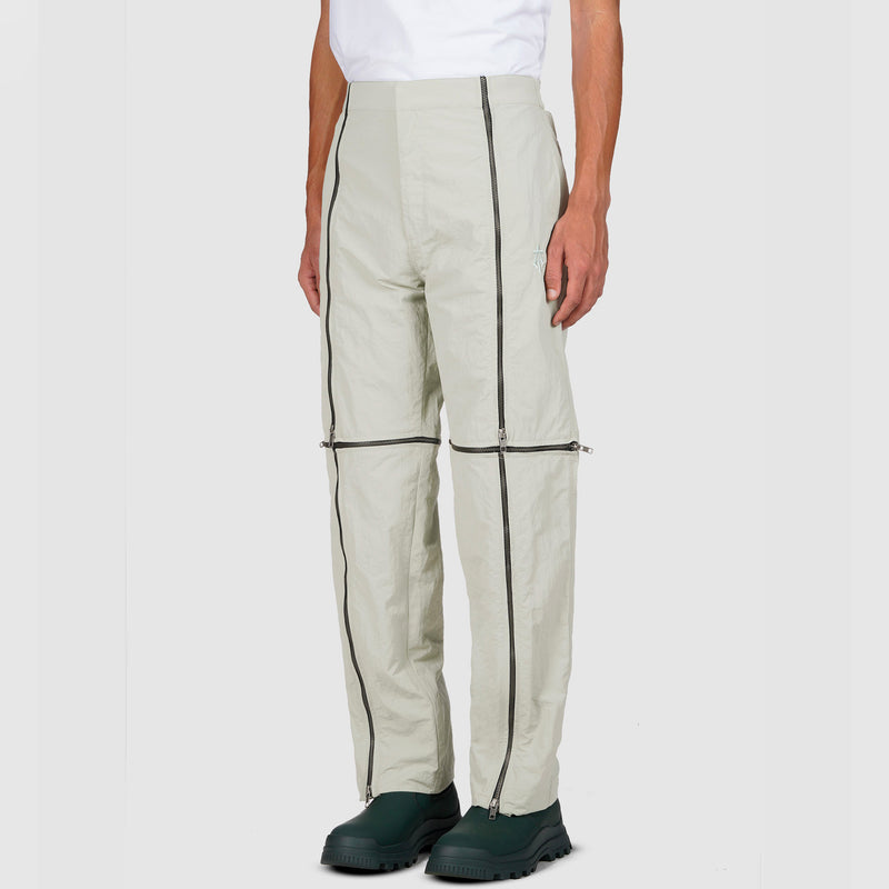 Crushed Nylon Detachable Zip Pants (Sage)
