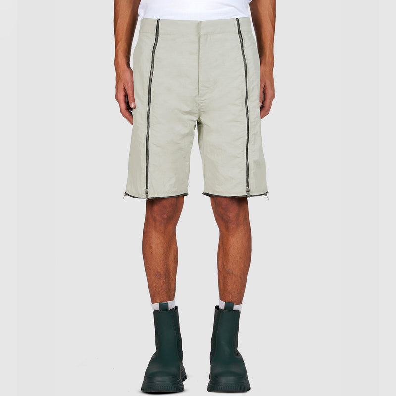 Crushed Nylon Detachable Zip Pants (Sage)