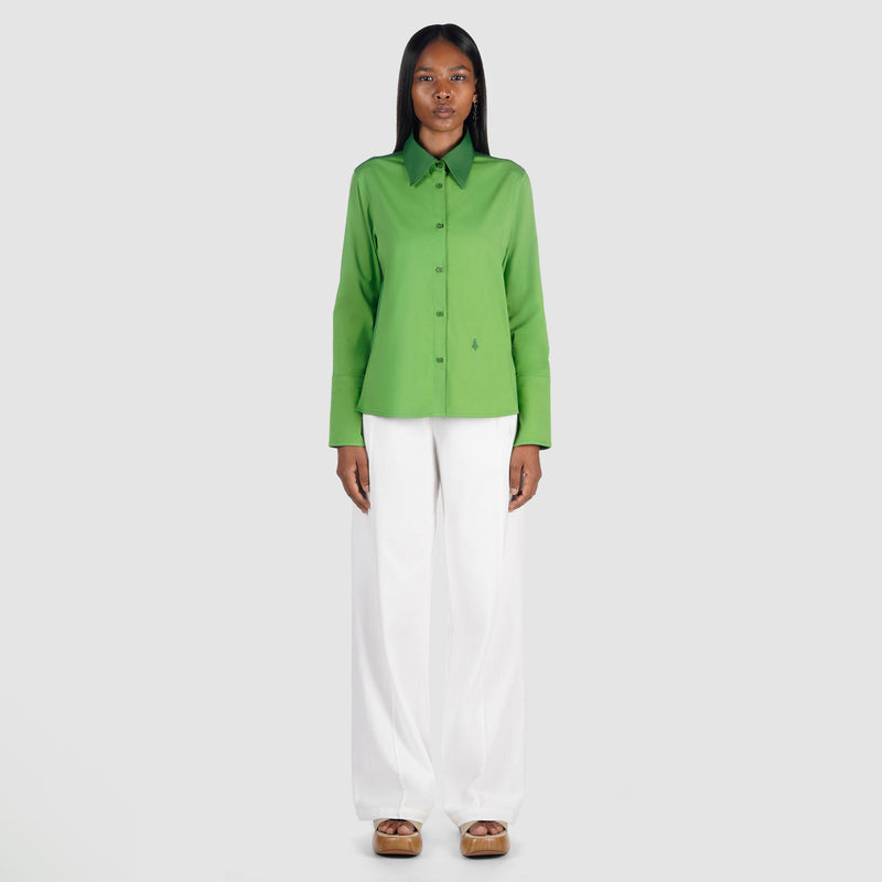 CONTRAST PANELLED SHIRT (GREEN)