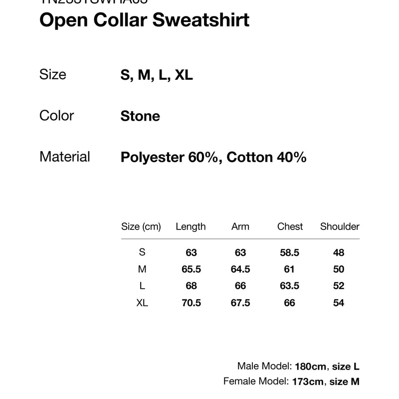 Open Collar Sweatshirt