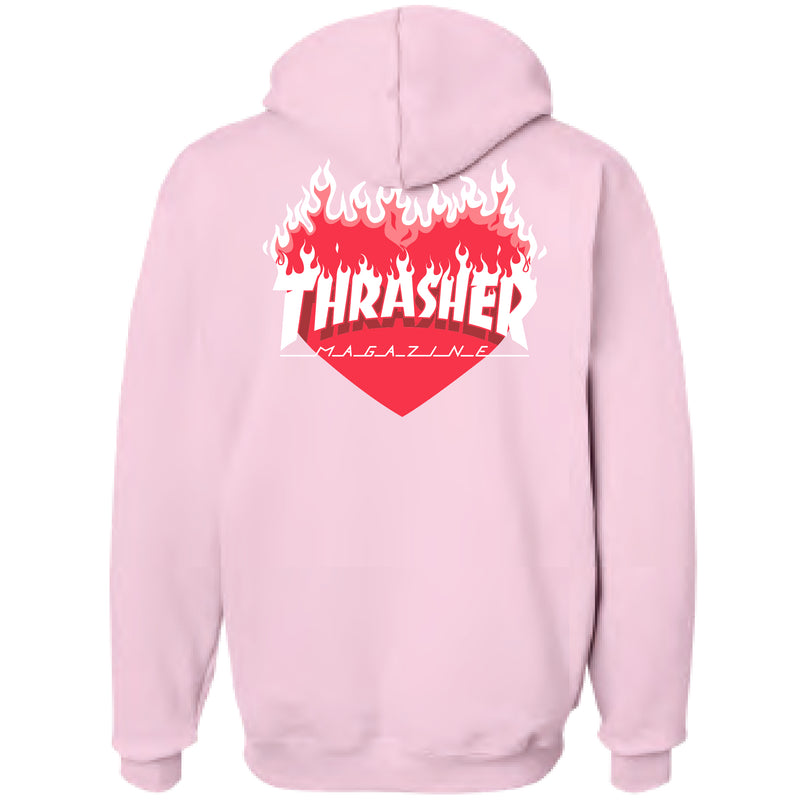 FLAMING HEART HOODIE (Pink)