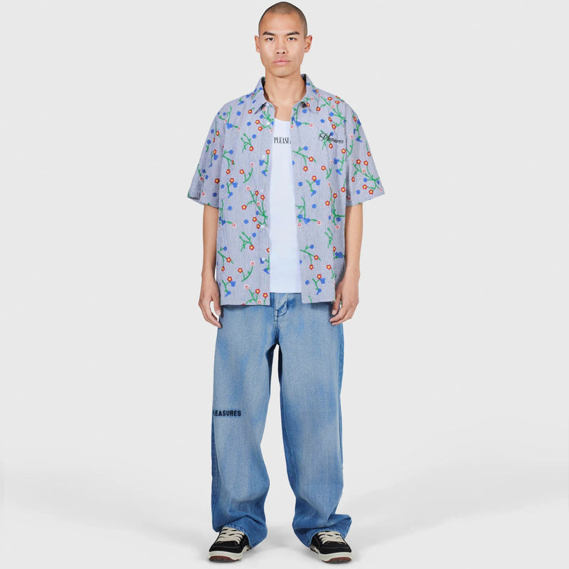PILE STRIPE BUTTON UP