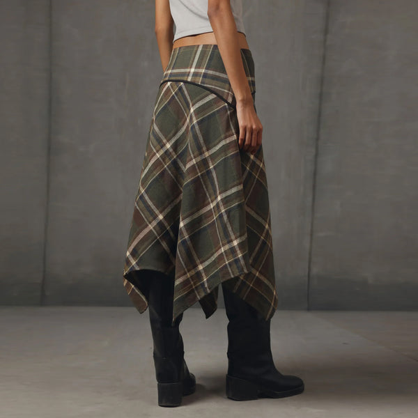 Plaid Panel Skirt