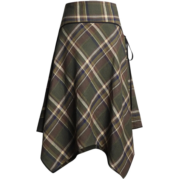 Plaid Panel Skirt