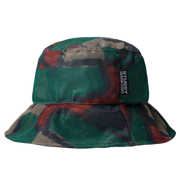 Stussy Block Print Mesh Bucket Hat