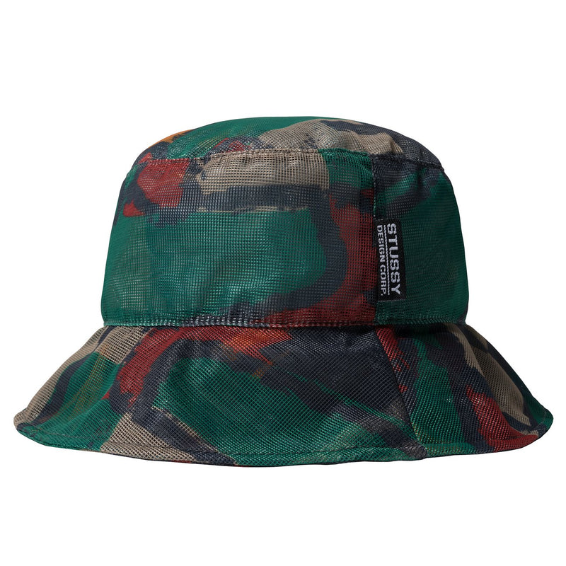 Stussy Block Print Mesh Bucket Hat