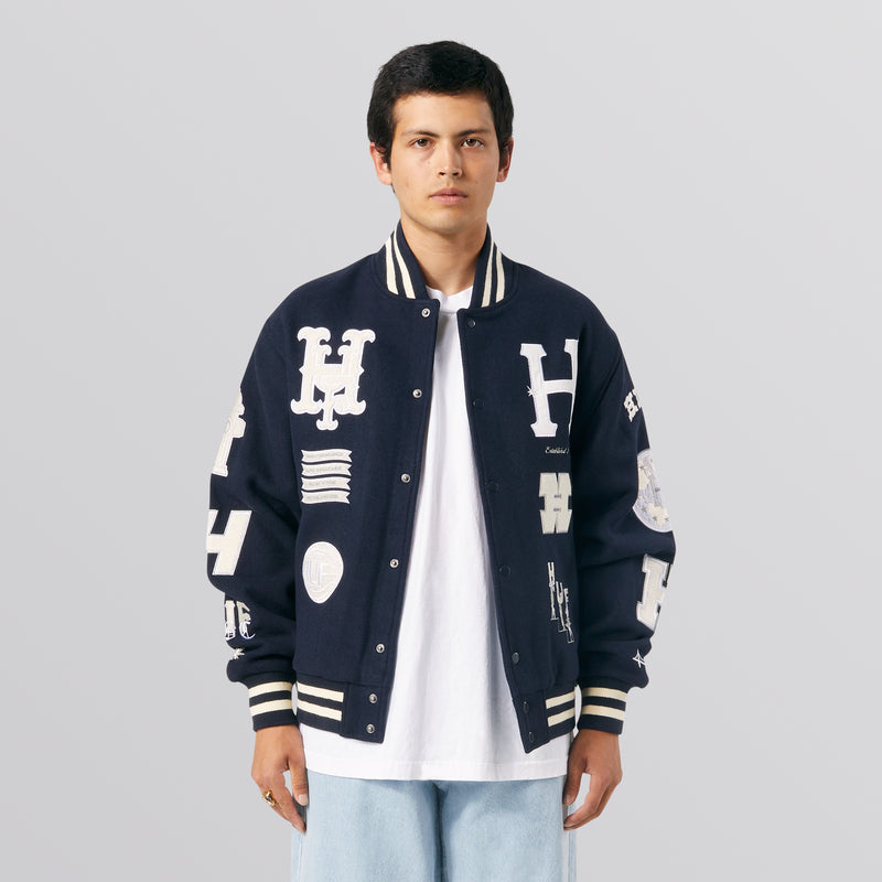 Huf 20 Year Classic H Varsity Jacket Special Edition in Kelly - Size M