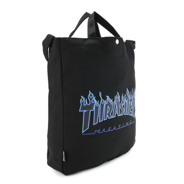 Purple Flame Tote Bag (Black)