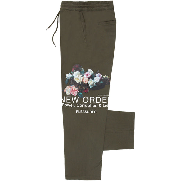 PLEASURES X New Order Power Beach Pants (Olive)