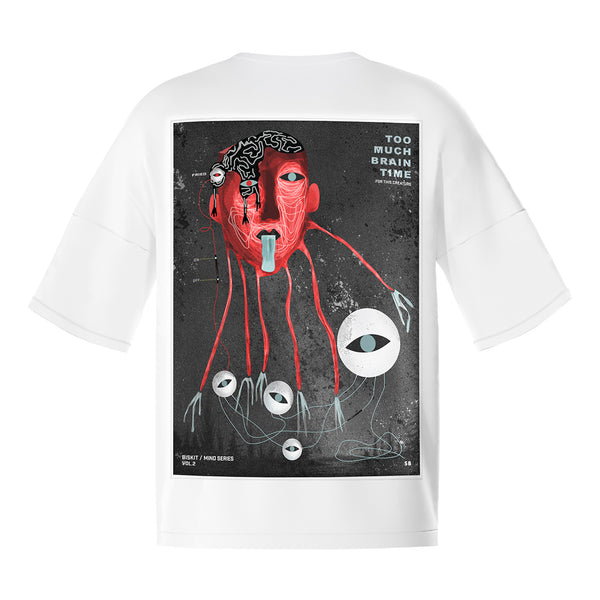 Too Much Brain Time Tee (White)