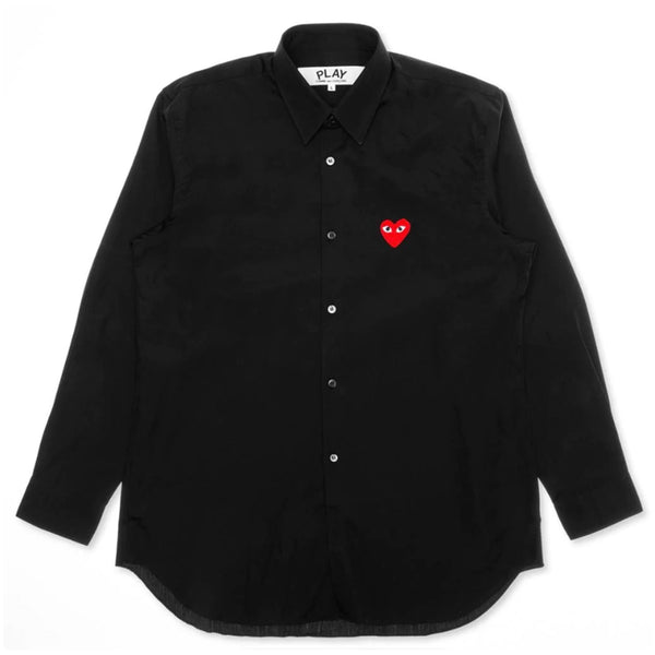 PLAY RED EMBLEM BUTTON DOWN (BLACK)