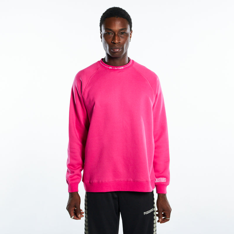 CUT HERE RAGLAN Sweatshirt (Pink)