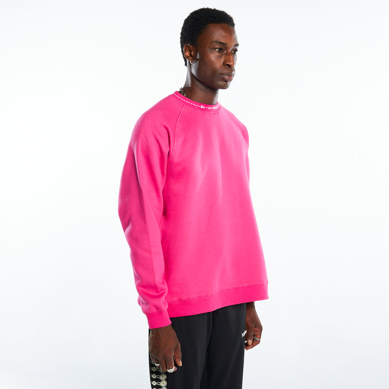 CUT HERE RAGLAN Sweatshirt (Pink)