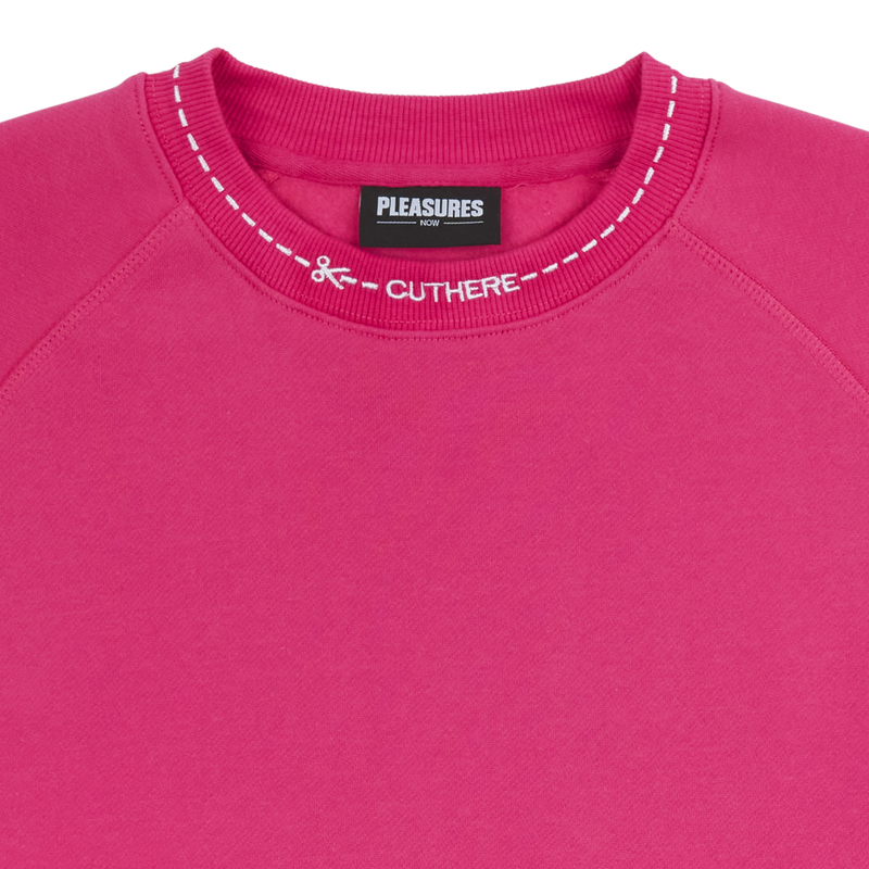 CUT HERE RAGLAN Sweatshirt (Pink)