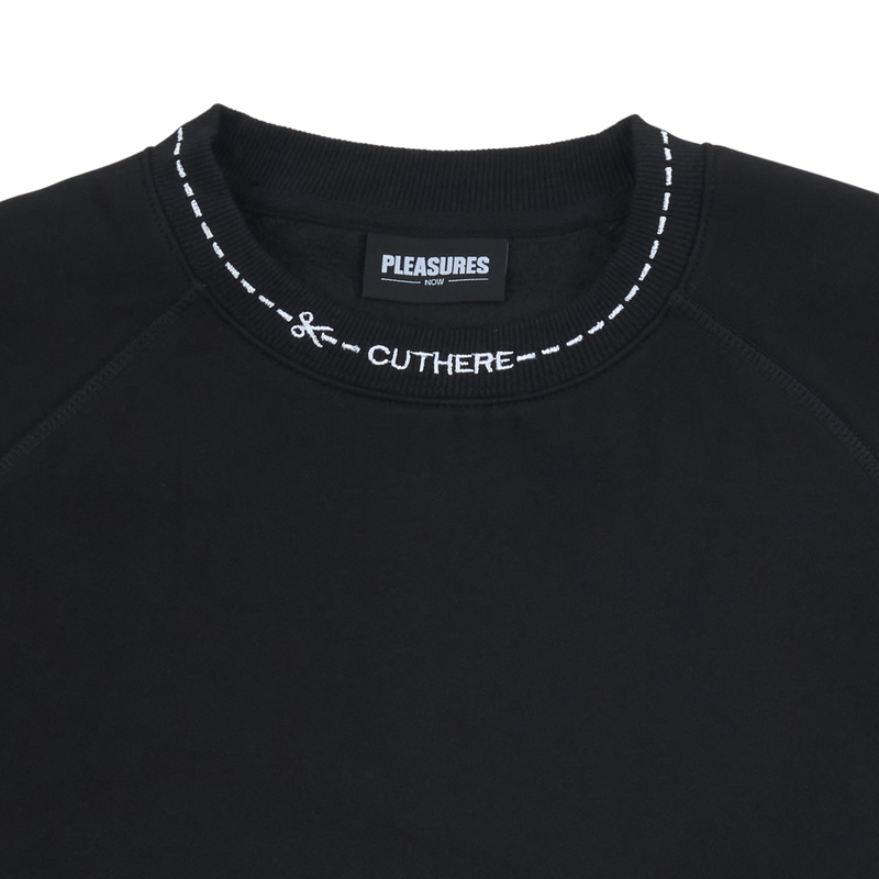 CUT HERE RAGLAN Sweatshirt (Black)