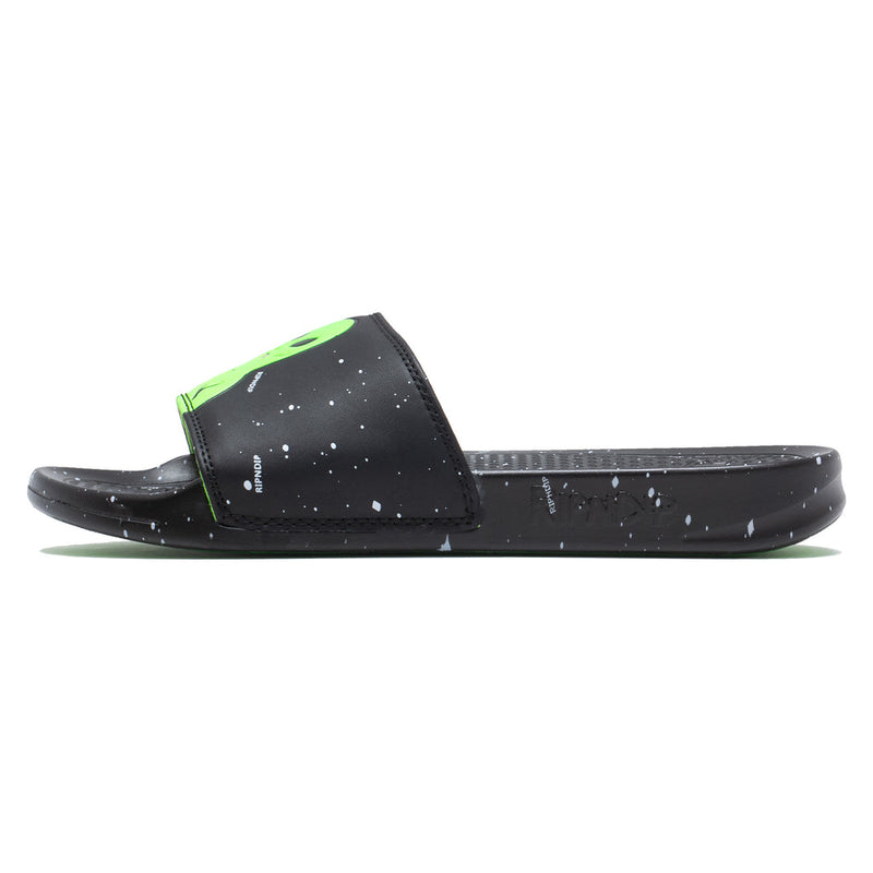 We Out Here Slides (Black/Neon Green)