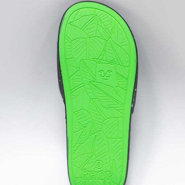 We Out Here Slides (Black/Neon Green)