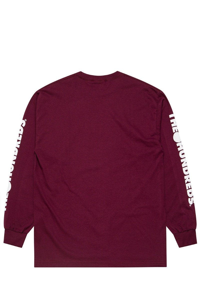 The Hundreds Forever Solid Crest L/S Tee (Burgundy)