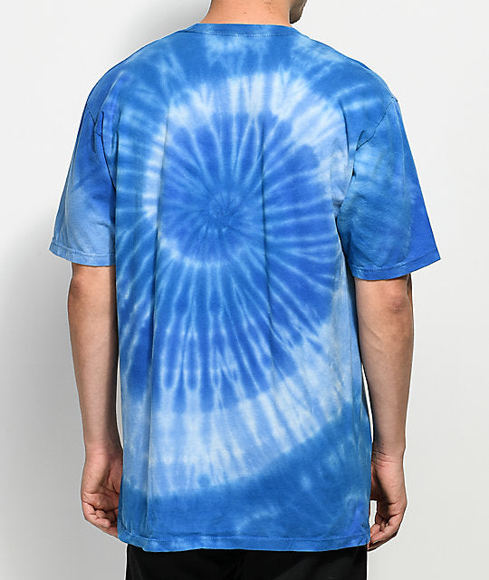 HUF Box Logo Spiral Blue Tie Dye T-Shirt