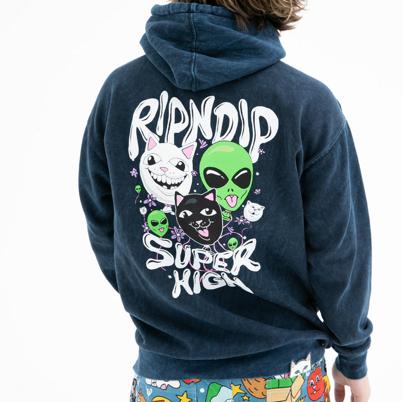 Super High Hoodie (Navy Mineral Wash)