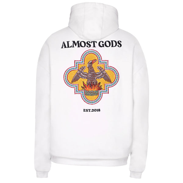 MOSAIC EMBROIDERED HOODIE (WHITE)