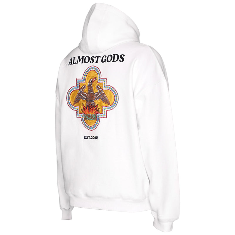 MOSAIC EMBROIDERED HOODIE (WHITE)