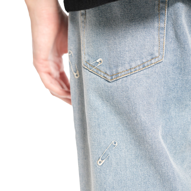 SAFETY PIN 5 POCKET DENIM (Blue)