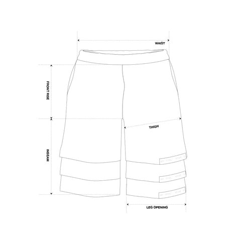 Triple Hem Shorts (Gradient Grey)