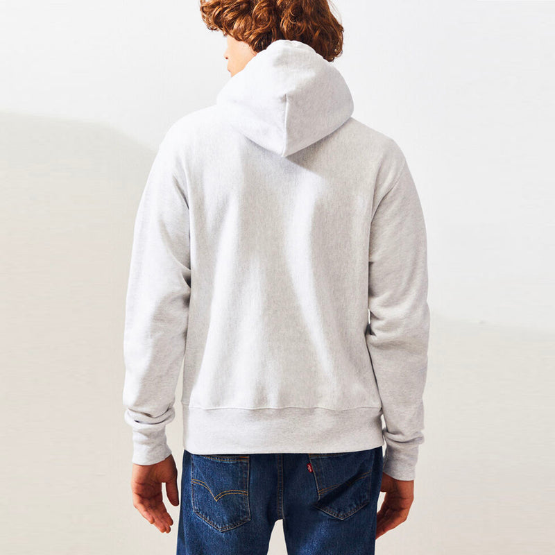 Champion Reverse Weave Hoodie - Old English Lettering (Silver Grey)