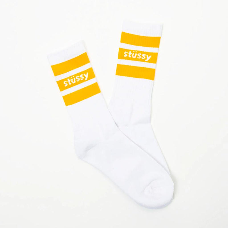 Stussy Sport Crew Sock (White/Orange)