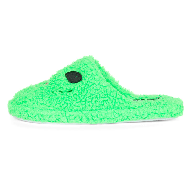 Alien Face Fuzzy House Slippers (Green) the
