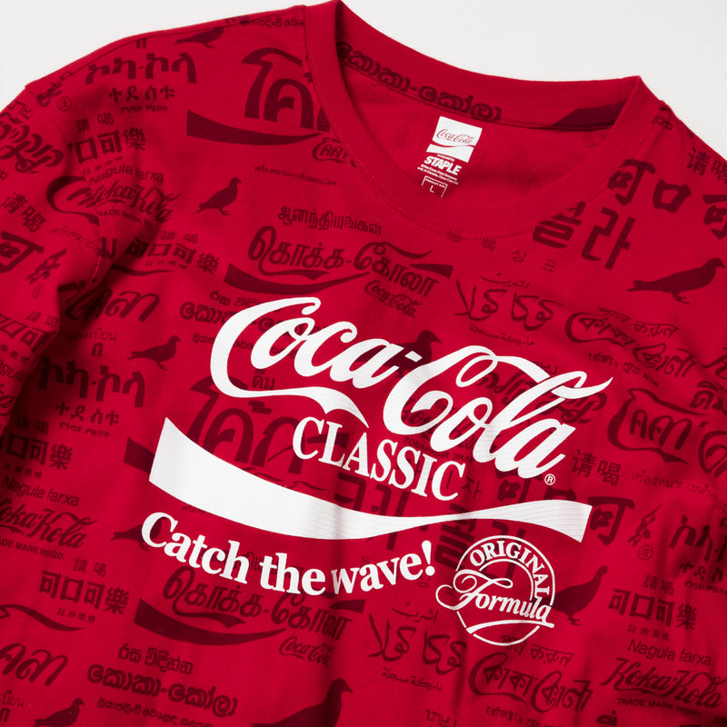 Staple Pigeon X Coca-Cola All Over Long Sleeve Tee (Red)