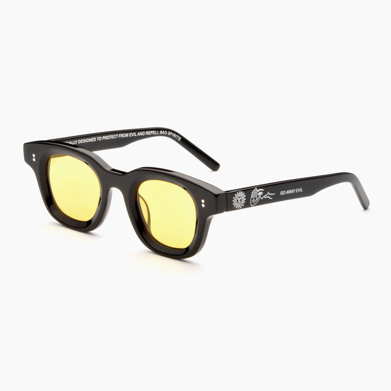 Go Away Evil Sunglass (Black/Yellow)