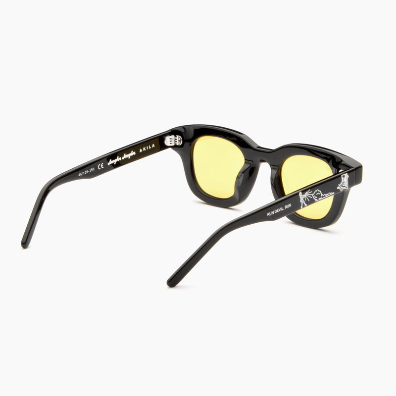 Go Away Evil Sunglass (Black/Yellow)