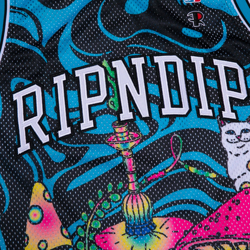 RIPNDIP Psychedelic Basketball Jersey (Black / Blue)