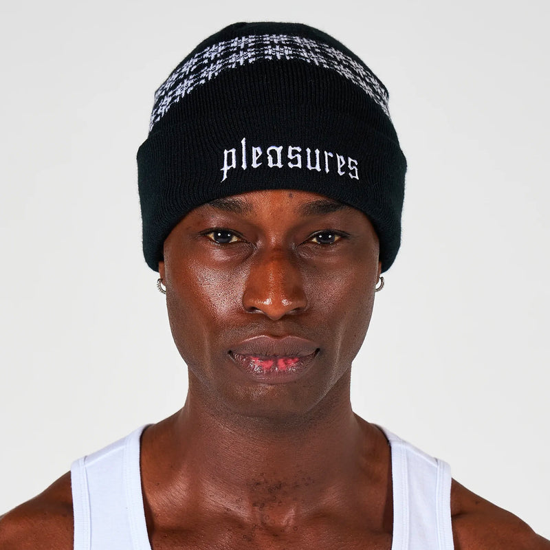 WIRE JACQUARD BEANIE (Black)