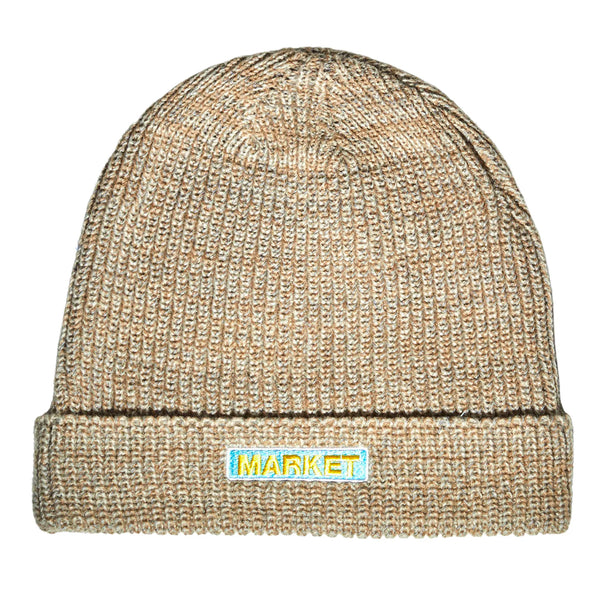 REFLECTIVE BAR LOGO BEANIE (TAN)