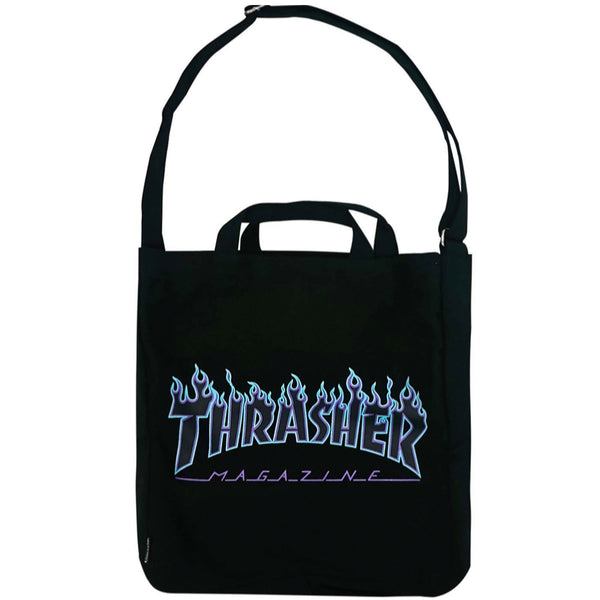 Purple Flame Tote Bag (Black)