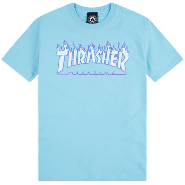 THRASHER Flame Logo Tee (Sky Blue)