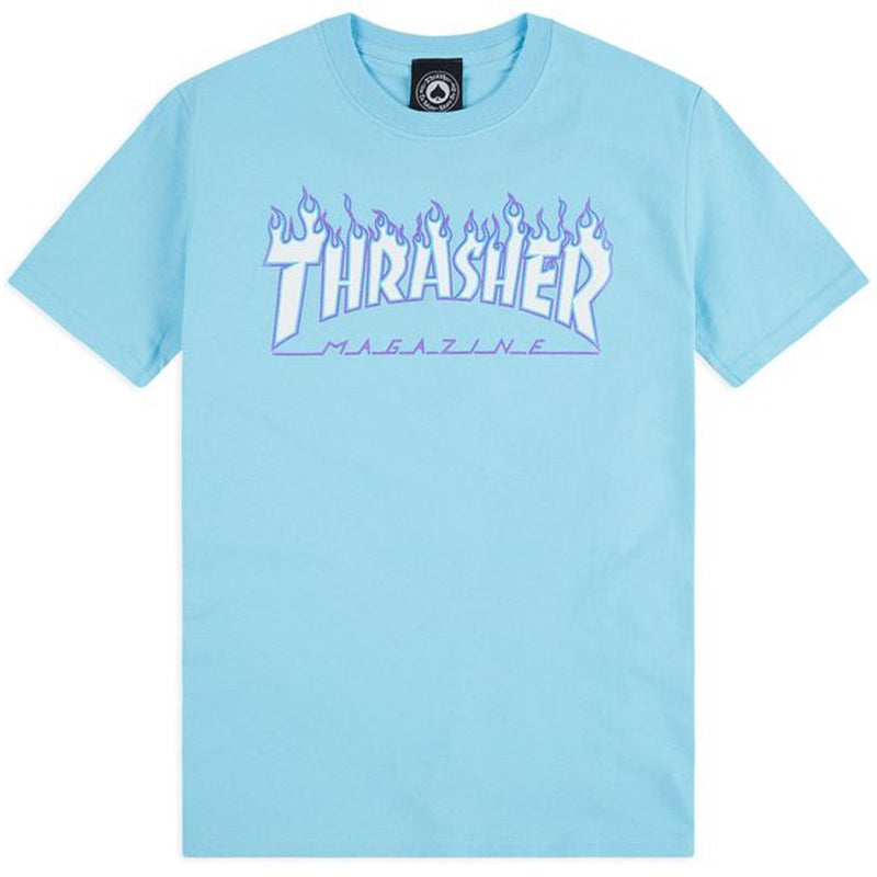 THRASHER Flame Logo Tee (Sky Blue) – Capsul - Main Image