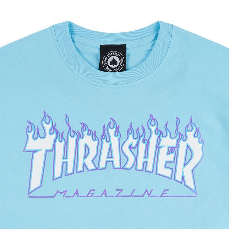THRASHER Flame Logo Tee (Sky Blue)