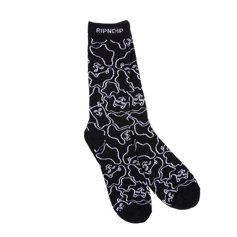 RIPNDIP Nerm Line Camo Socks (Black)