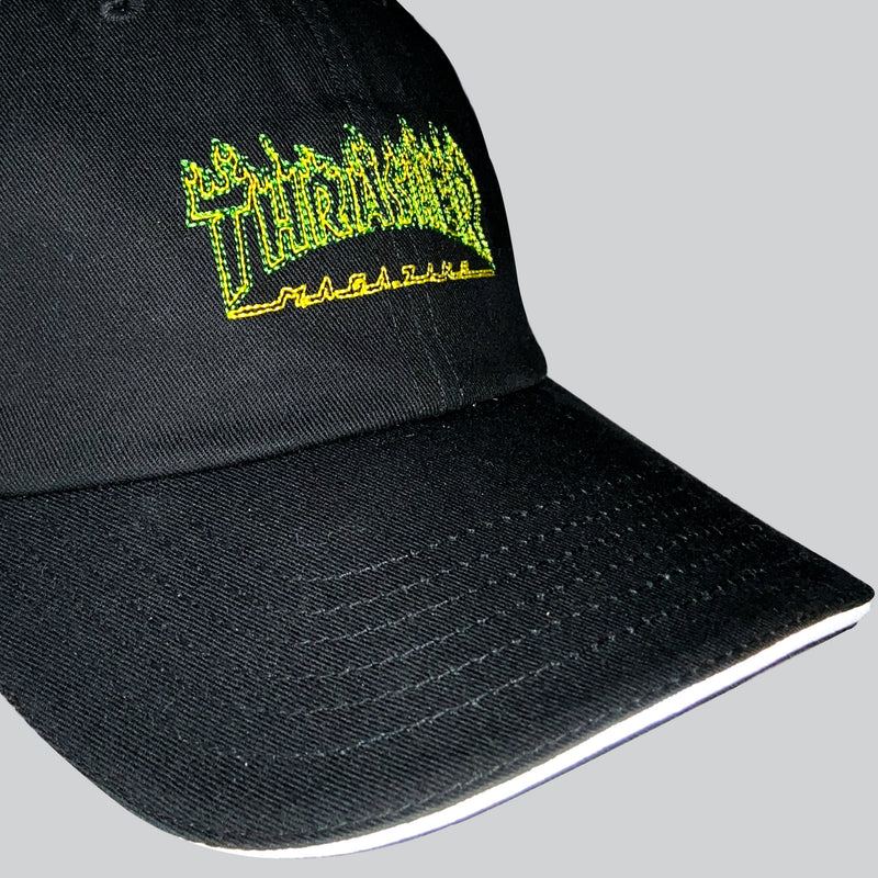 Green Outline Flame Cap