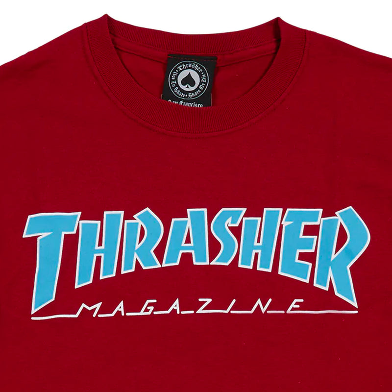 Thrasher Outlined Tee (Cardinal)