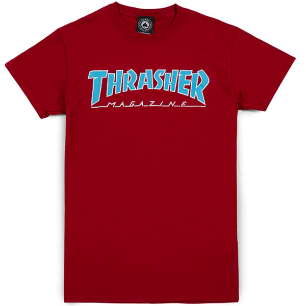 Thrasher Outlined Tee (Cardinal)