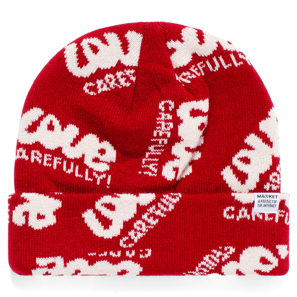 LOVE CAREFULLY BEANIE (Cranberry)