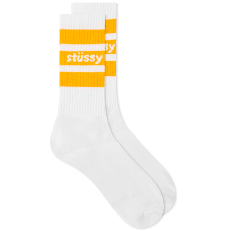 Stussy Sport Crew Sock (White/Orange)